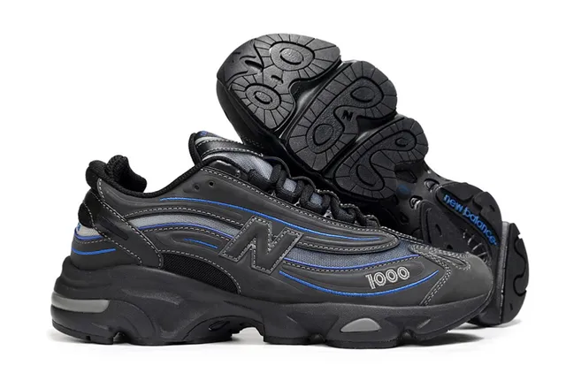 New Balance 1000 Noir et Bleu chaussures à semelle épaisse 4