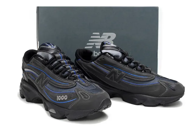 New Balance 1000 Noir et Bleu chaussures à semelle épaisse 5