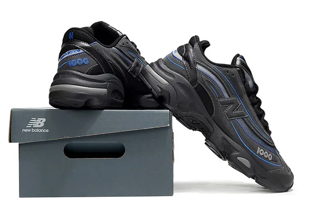 New Balance 1000 Noir et Bleu chaussures à semelle épaisse 6