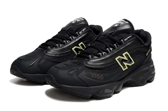New Balance 1000 Noir Or Silhouette Tige Synthétique Multicouche Sneakers Chunky 2