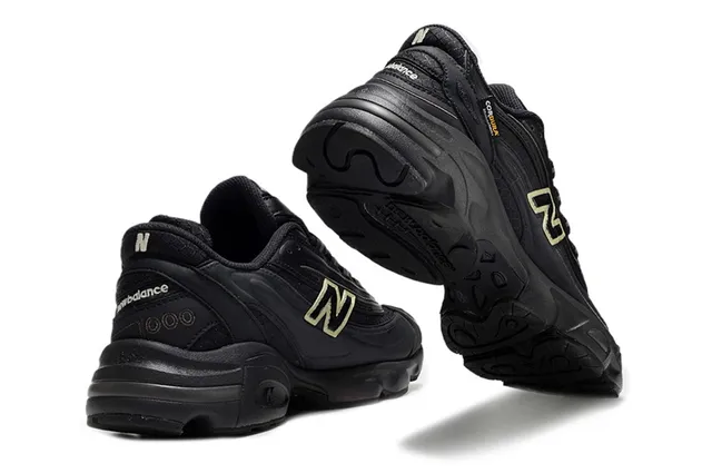 New Balance 1000 Noir Or Silhouette Tige Synthétique Multicouche Sneakers Chunky 3