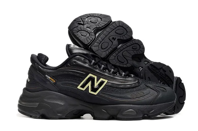 New Balance 1000 Noir Or Silhouette Tige Synthétique Multicouche Sneakers Chunky 4