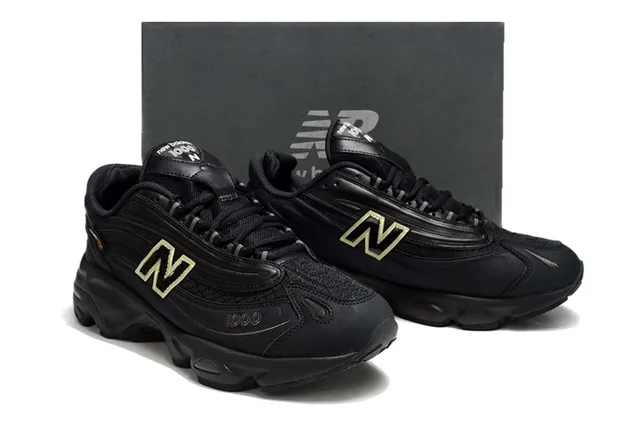 New Balance 1000 Noir Or Silhouette Tige Synthétique Multicouche Sneakers Chunky 5
