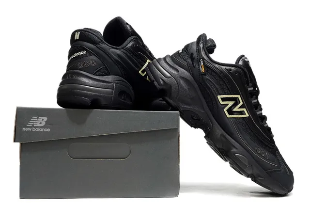 New Balance 1000 Noir Or Silhouette Tige Synthétique Multicouche Sneakers Chunky 6