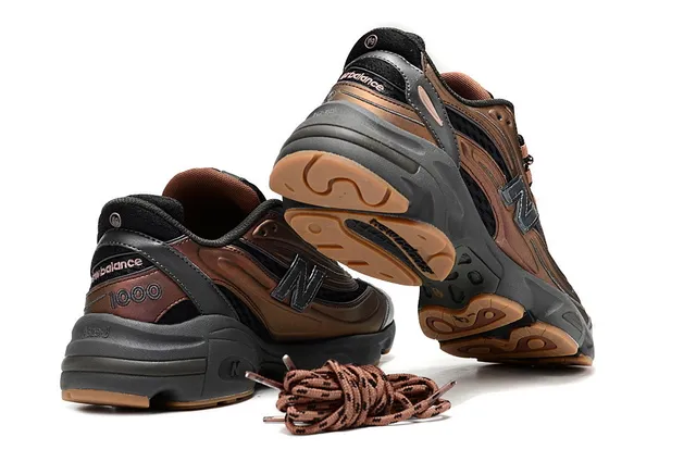 New Balance 1000 Marrom Preto Retro Runner Camada Superior Sintético-Malha Tênis Chunky 3