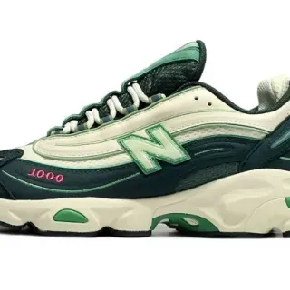 New Balance 1000 أخضر داكن كريمي سنيكرز كبيرة
