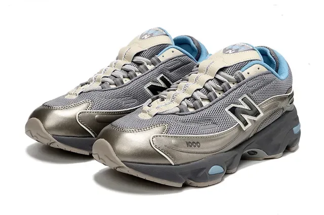 New Balance 1000 Prata metálico e Azul claro Tênis lifestyle 2