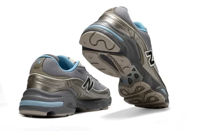 New Balance 1000 Prata metálico e Azul claro Tênis lifestyle 3