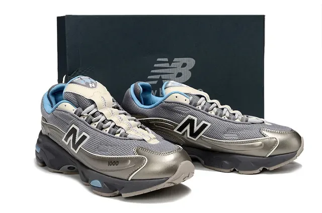 New Balance 1000 Prata metálico e Azul claro Tênis lifestyle 5