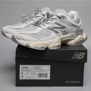 New Balance 9060 Gray and Cream Lifestyle Sneakers