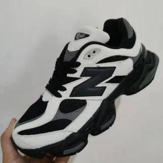 New Balance 9060 White Black Gray Chunky Sneakers