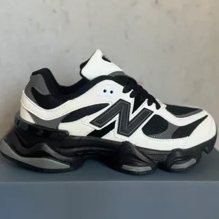 New Balance 9060 White Black Gray Chunky Sneakers