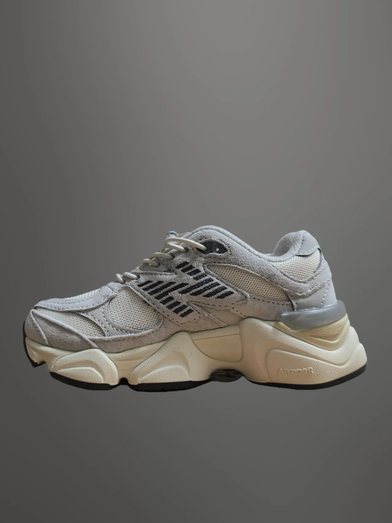 New Balance Bege Rosa Solado Esculpido Upper de Malha-Suede em Camadas Tênis Chunky 11