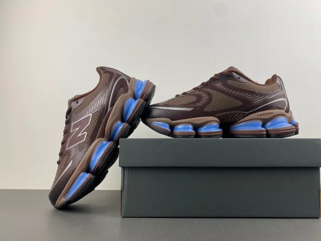 New Balance Marrom Azul Malha e Sintético Superior Segmentado Mediplantas Pods Tênis Lifestyle 14