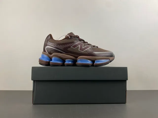 New Balance Marrom Azul Malha e Sintético Superior Segmentado Mediplantas Pods Tênis Lifestyle 15