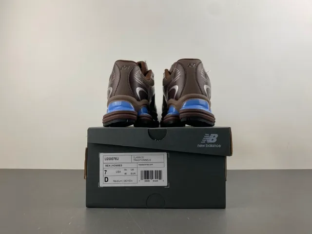 New Balance Marrom Azul Malha e Sintético Superior Segmentado Mediplantas Pods Tênis Lifestyle 17