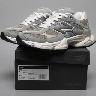 New Balance Gray Beige Chunky Asymmetric Midsole Mesh-Suede Hybrid Upper Lifestyle Sneakers