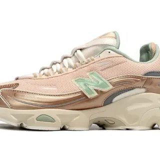 New Balance وردي بيج كعب منصة شبكي و معدني اصطناعي طبقة أحذية رياضية سميكة