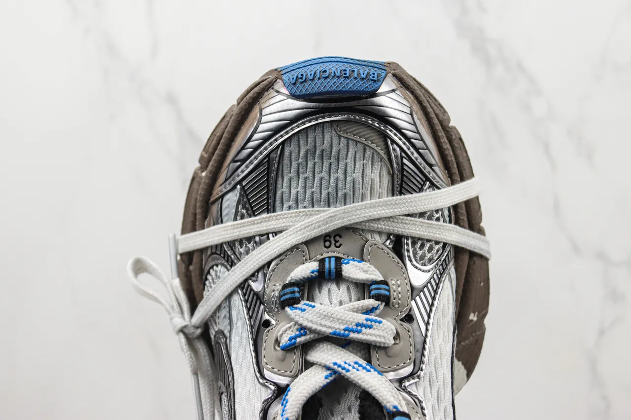 New Balance Bleu Argent Semelle multicouches Revêtements synthétiques métalliques Baskets chunky 6