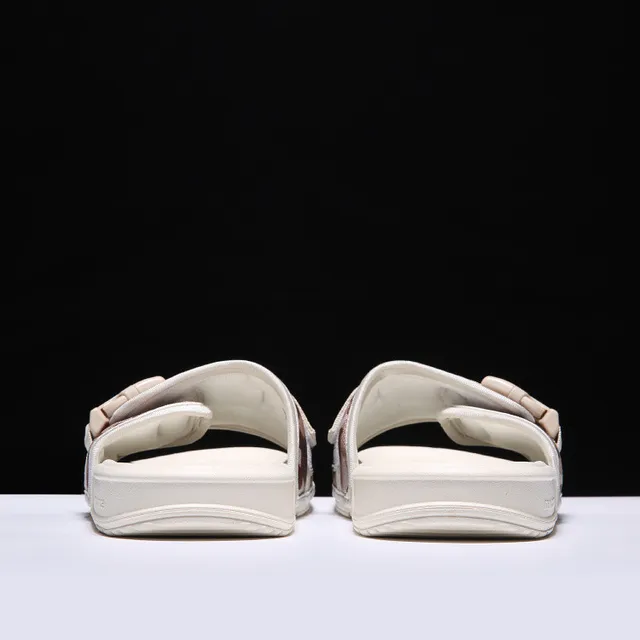 New Balance Sandália deslizante Alça Camuflada Chinelos brancos 8