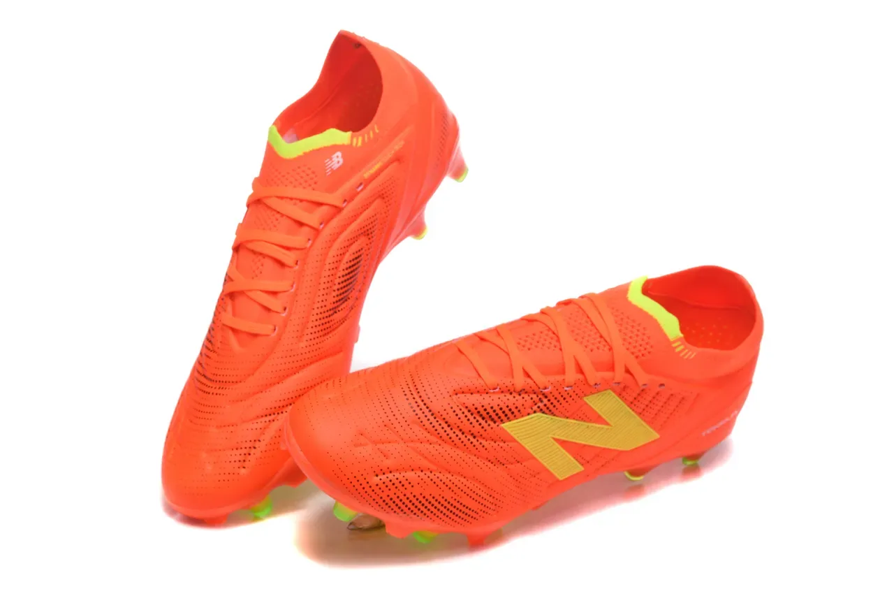 New Balance Tekela Orange Vert, Upper Synthétique Texturé, Soles Studs Moldées, Pour Terrain Firme, Chaussures de Football 2