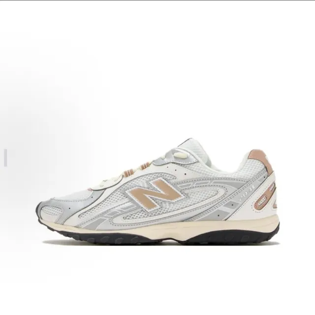 New Balance أبيض بيج ريترو رنينغ سيليويت شبكة وتغطية اصطناعية بناء أحذية رياضية أسلوب حياتي 7