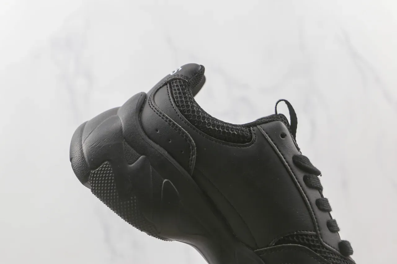 New Era Chunky Sneakers Noir Maille et Synthétique Oversize Logo NY Blanc 5