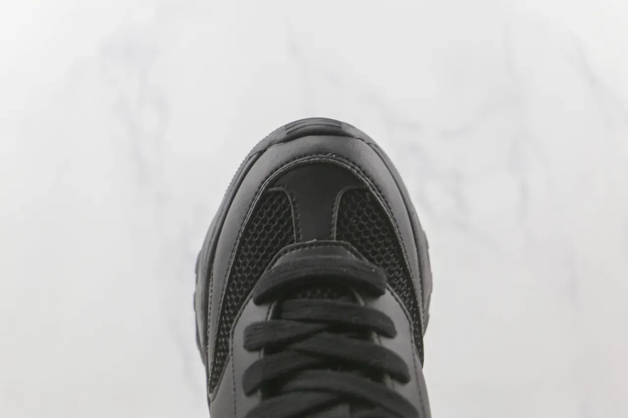 New Era Chunky Sneakers Noir Maille et Synthétique Oversize Logo NY Blanc 6