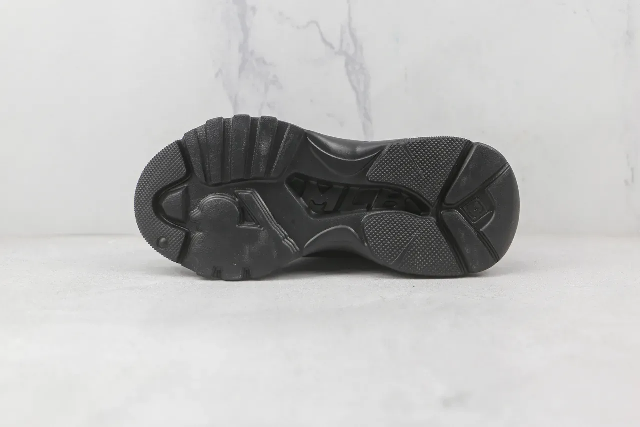New Era Chunky Sneakers Noir Maille et Synthétique Oversize Logo NY Blanc 8
