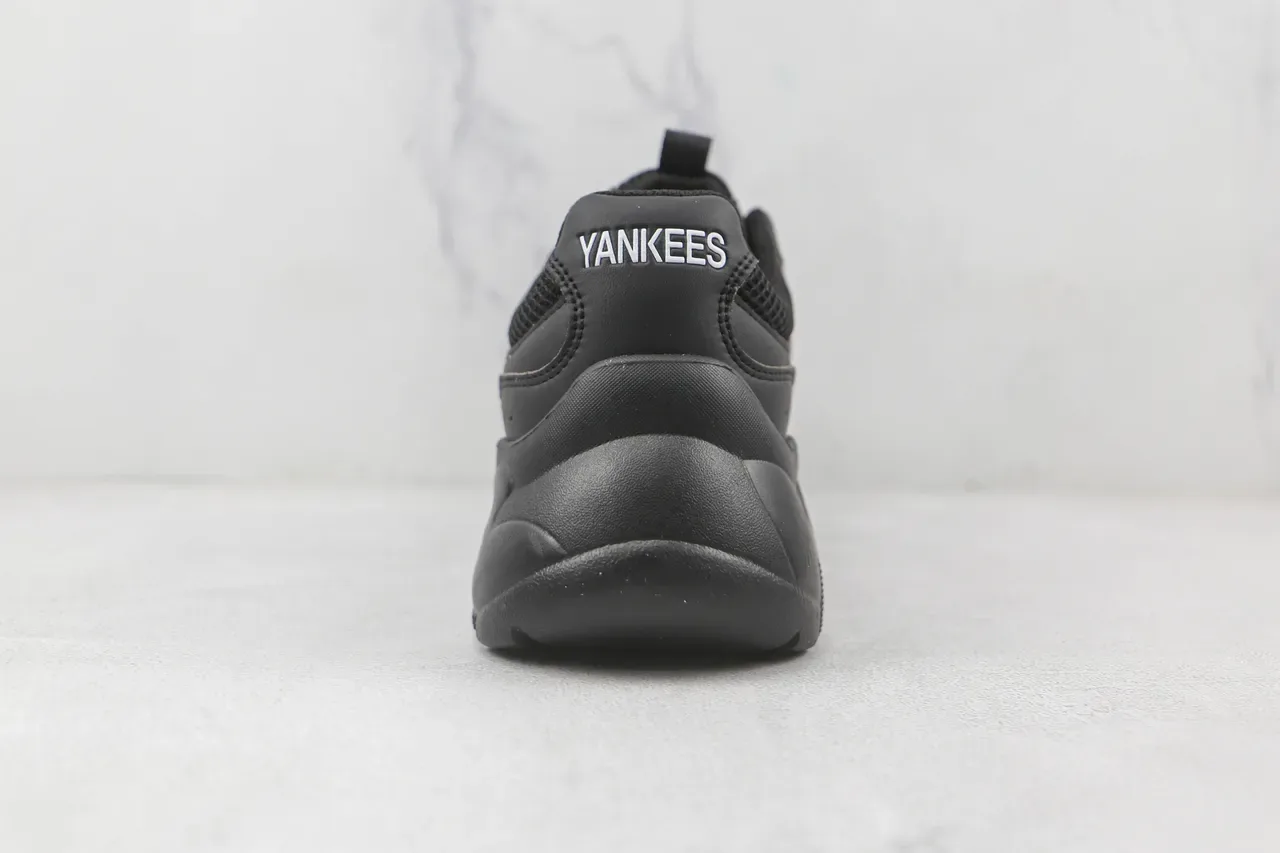 New Era Chunky Sneakers Noir Maille et Synthétique Oversize Logo NY Blanc 9
