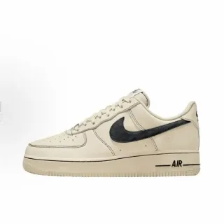 Nike Air Force 1 Beige Black Low-Top Leather Upper Lifestyle Sneakers