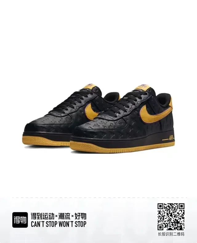 Nike Air Force 1 Tênis Lifestyle Pretos e Dourados 4