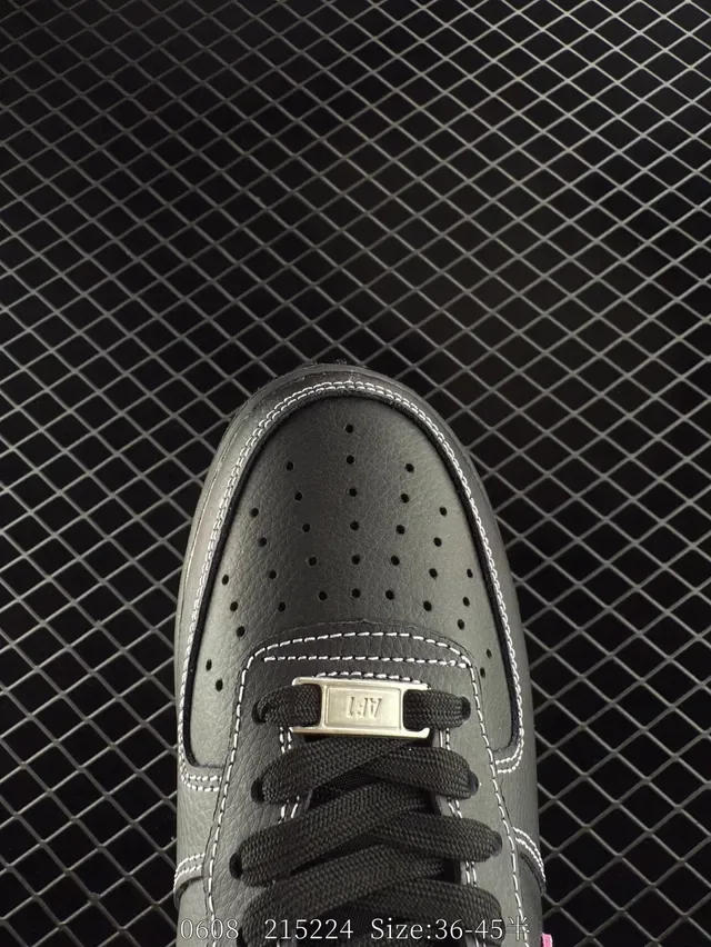 Nike Air Force 1 Black Pink Low-Top Lifestyle Sneakers 2