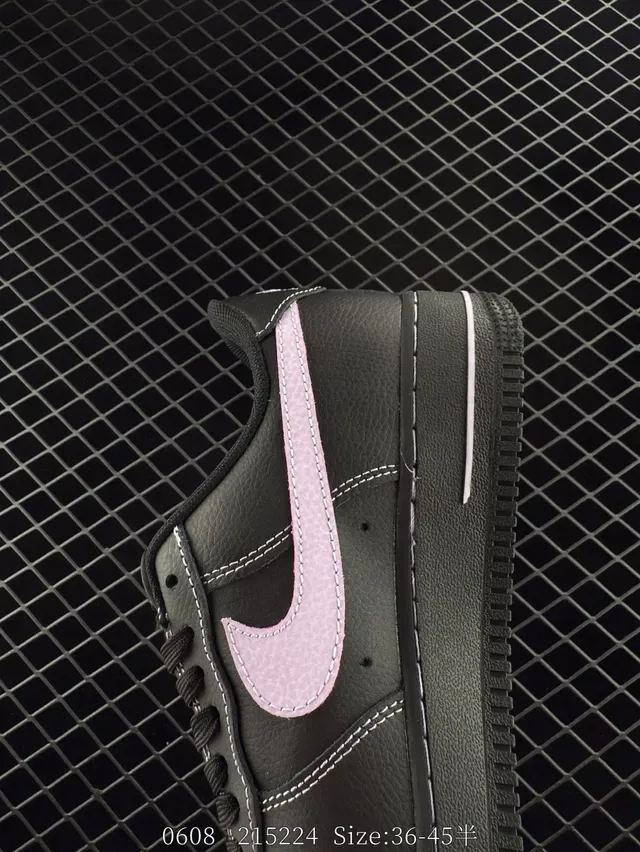 Nike Air Force 1 Black Pink Low-Top Lifestyle Sneakers 3
