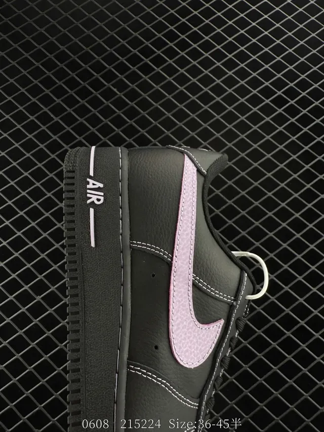 Nike Air Force 1 Black Pink Low-Top Lifestyle Sneakers 4