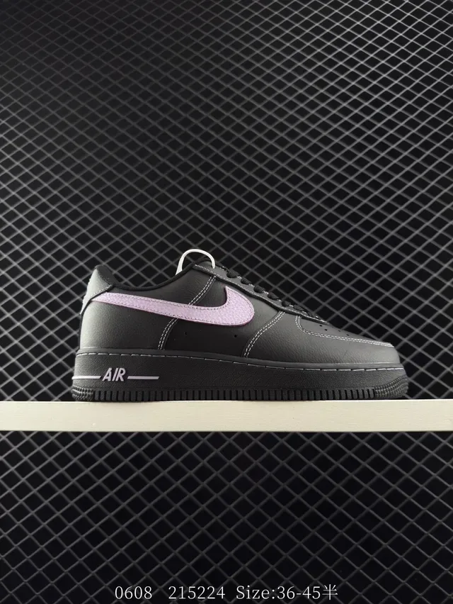 Nike Air Force 1 Black Pink Low-Top Lifestyle Sneakers 7