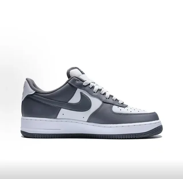 Nike Air Force 1 Gray and White Lifestyle Sneakers 2