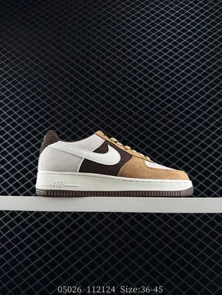 Nike Air Force 1 Low Beige Brown Suede Lifestyle Sneakers 2