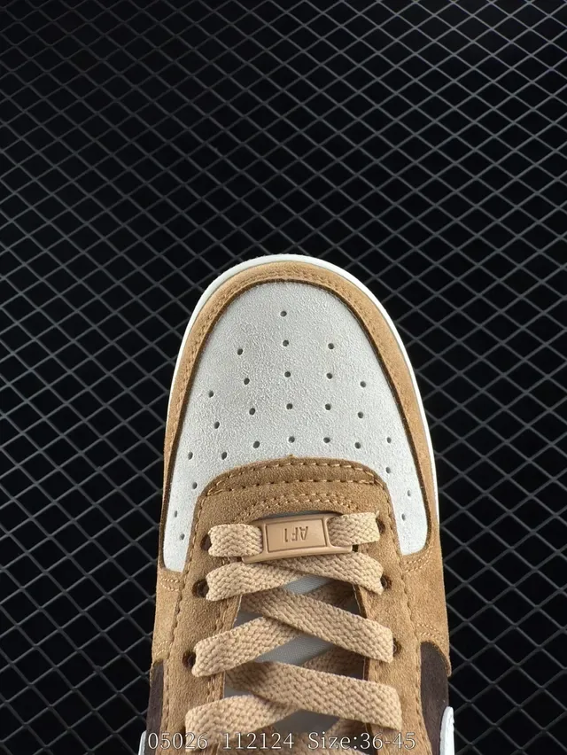 Nike Air Force 1 Low Beige Brown Suede Lifestyle Sneakers 3