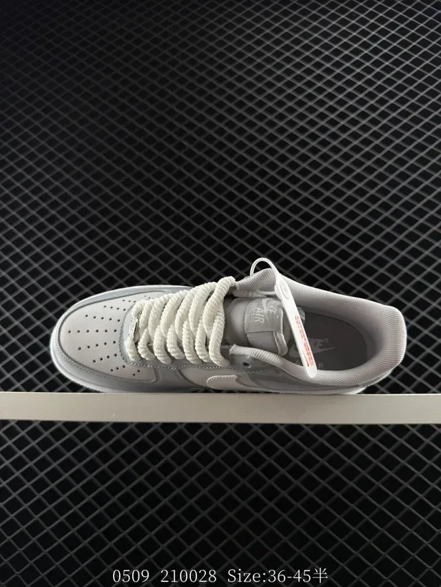 Nike Air Force 1 Low Gray Patent White Lifestyle Sneakers 5