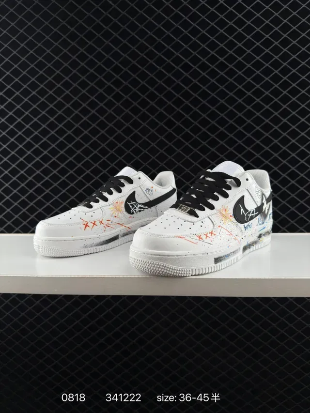 Nike Air Force 1 Low White Multicolor Paint-Splatter Lifestyle Sneakers 3