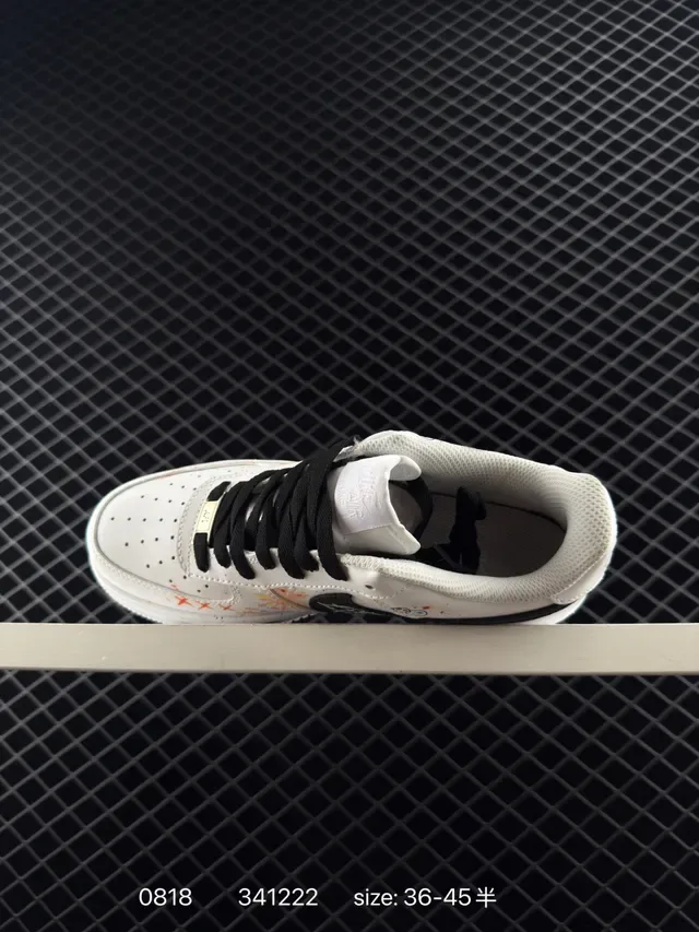 Nike Air Force 1 Low White Multicolor Paint-Splatter Lifestyle Sneakers 5