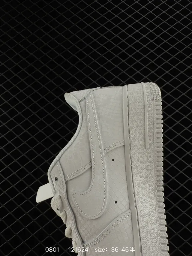 Nike Air Force 1 Low White Textured Upper Lifestyle Sneakers 4