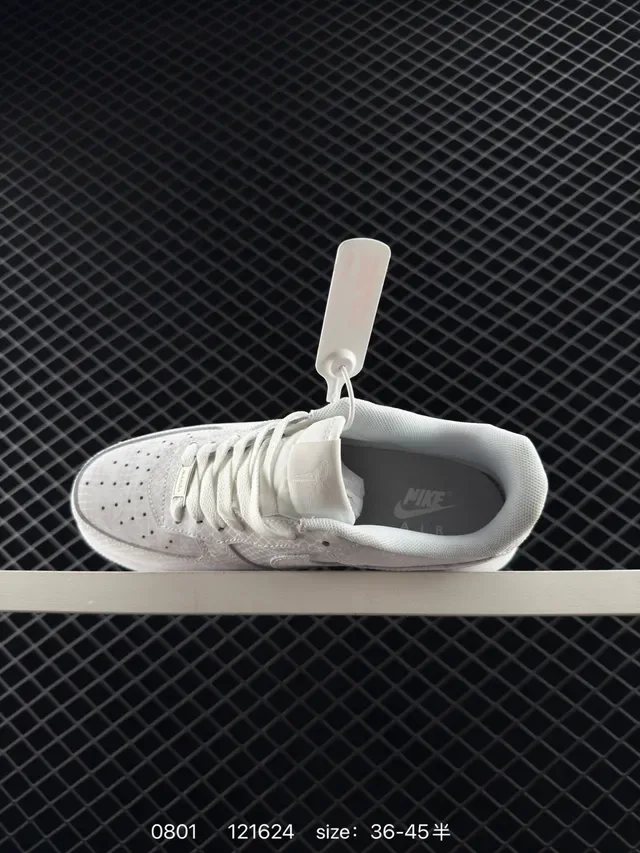Nike Air Force 1 Low White Textured Upper Lifestyle Sneakers 5
