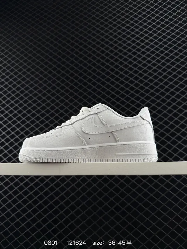 Nike Air Force 1 Low White Textured Upper Lifestyle Sneakers 6