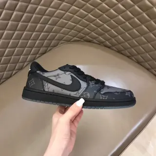 Nike Air Force 1 Monogram Print Black Gray Lifestyle Sneakers
