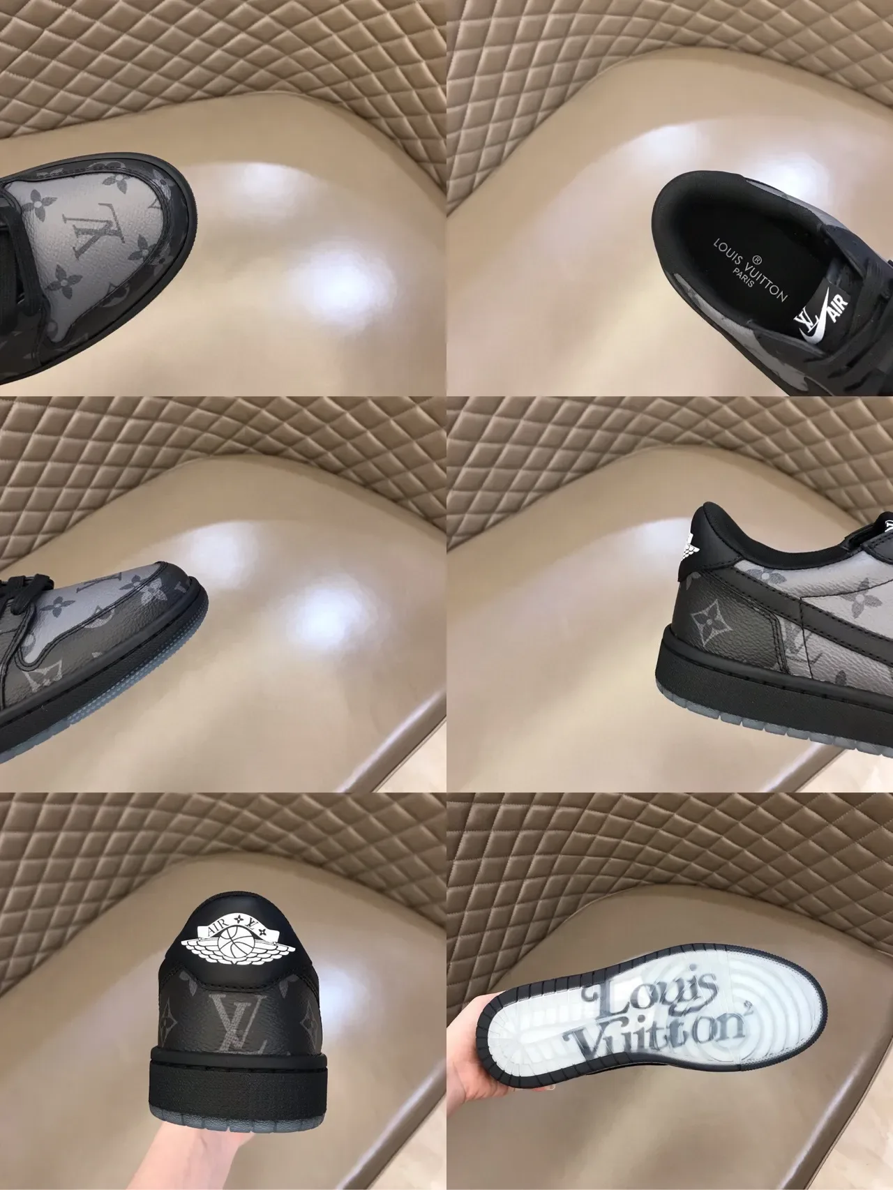 Nike Air Force 1 Monogram Print Black Gray Lifestyle Sneakers 2