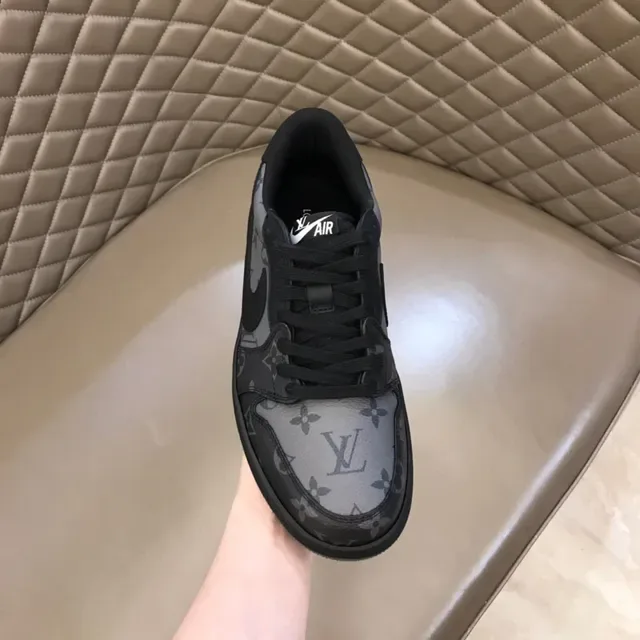 Nike Air Force 1 Monogram Print Black Gray Lifestyle Sneakers 4