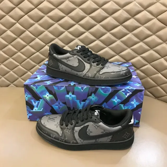 Nike Air Force 1 Monogram Print Black Gray Lifestyle Sneakers 7