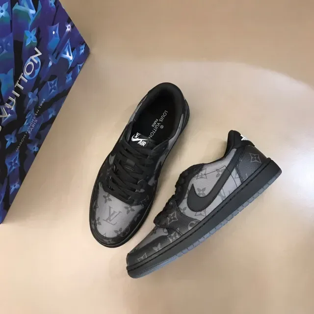 Nike Air Force 1 Monogram Print Black Gray Lifestyle Sneakers 8